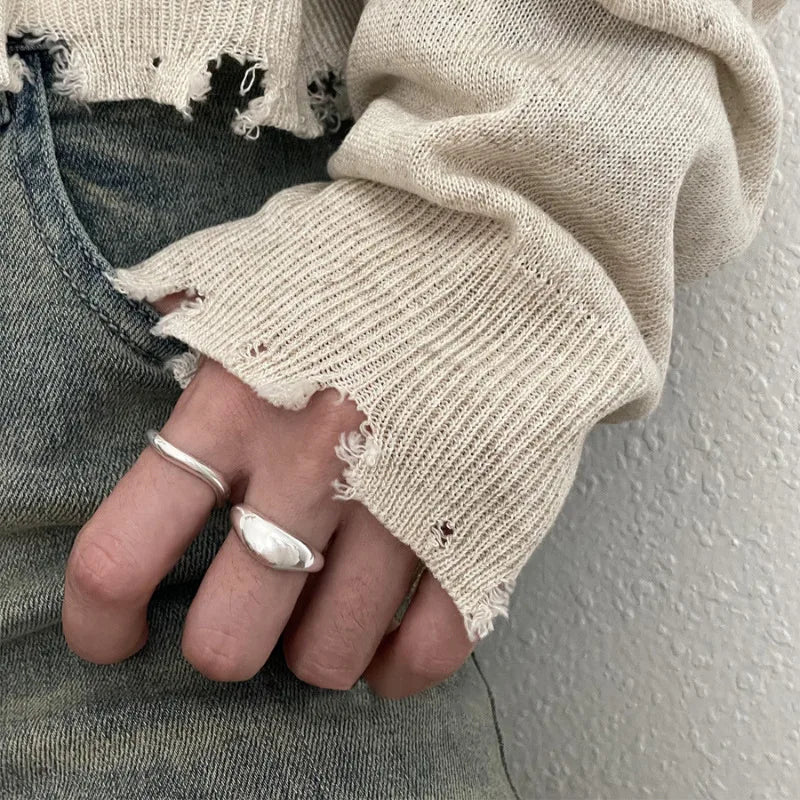 VENTFILLE 925 Sterling Silver Irregular Geometry Ring – Women’s Minimalist Jewelry Gift