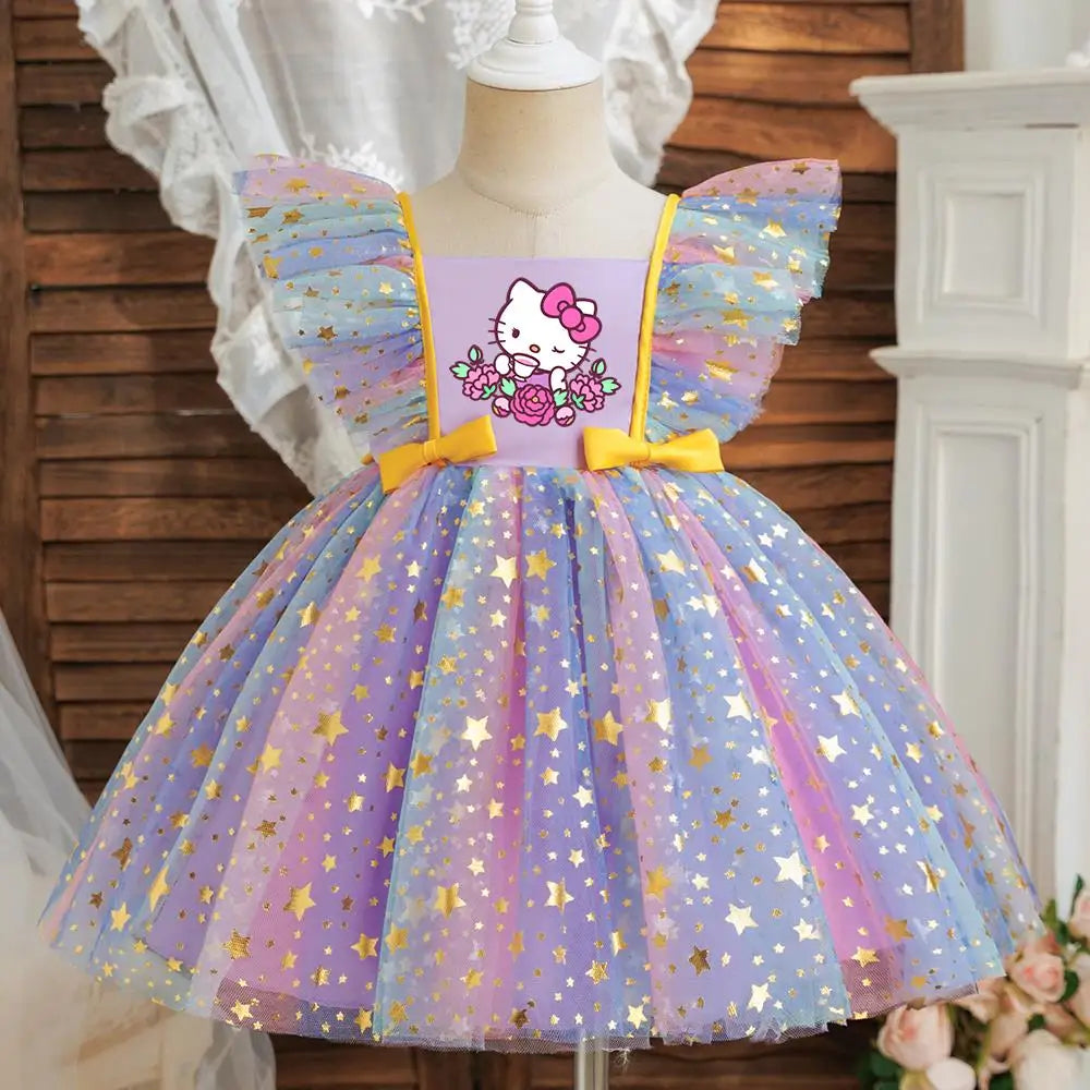 Hello Kitty Baby Princess Dress – Girls Birthday & Christmas Party Sleeveless Tulle Tutu Dress for 1-5Y