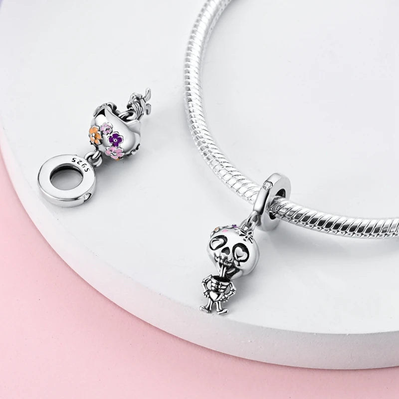 925 Sterling Silver Halloween Series Charms | Pumpkin, Witch, Skull & Candy Beads Fit Original Bracelet DIY Jewelry