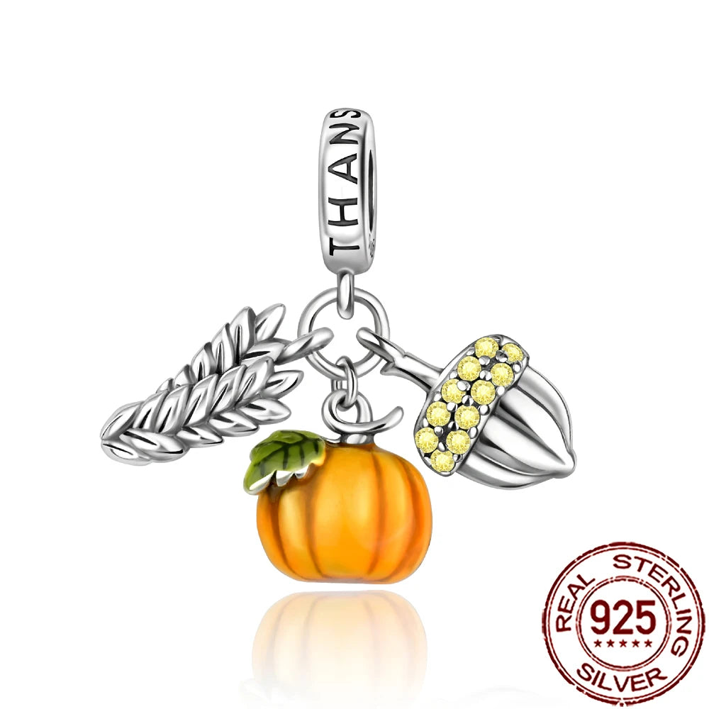 2025 New 925 Sterling Silver Coffee, Cake, Fruit & Burger Charms | Fit Pandora Bracelet & Necklace DIY Jewelry