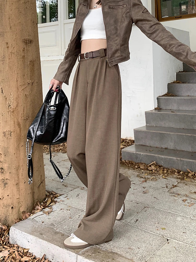 High Waist Loose Pants Women – Summer 2025 Retro Casual Drapey Versatile Trousers