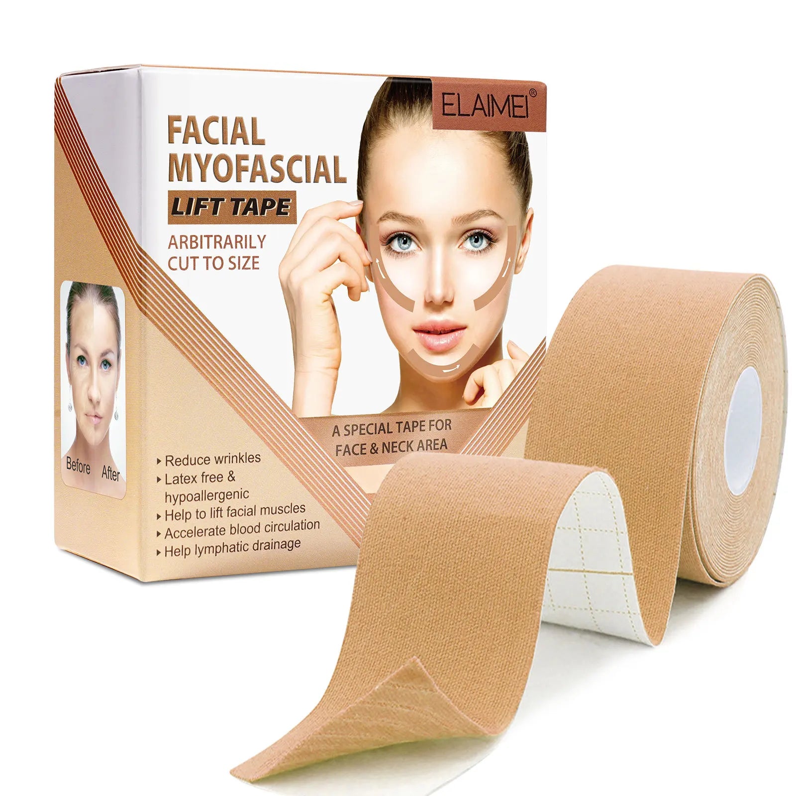 2.5CM x 5M Instant Facial Myofascial Lift Tape – V Face Lifting & Wrinkle Removal Sticker