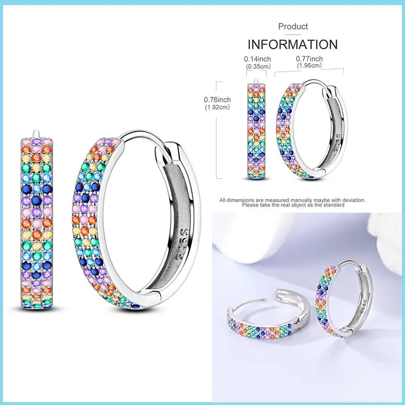 2025 925 Sterling Silver Hoop Earrings for Women | Drop Stud Fine Jewelry Engagement & Anniversary Gift