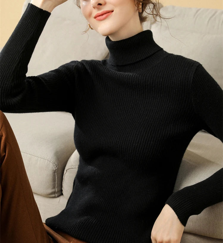 Heliar Women’s Fall Turtleneck Sweater – Soft Knitted Cashmere Pullover, Basic Warm Jumper for Autumn Winter 2024
