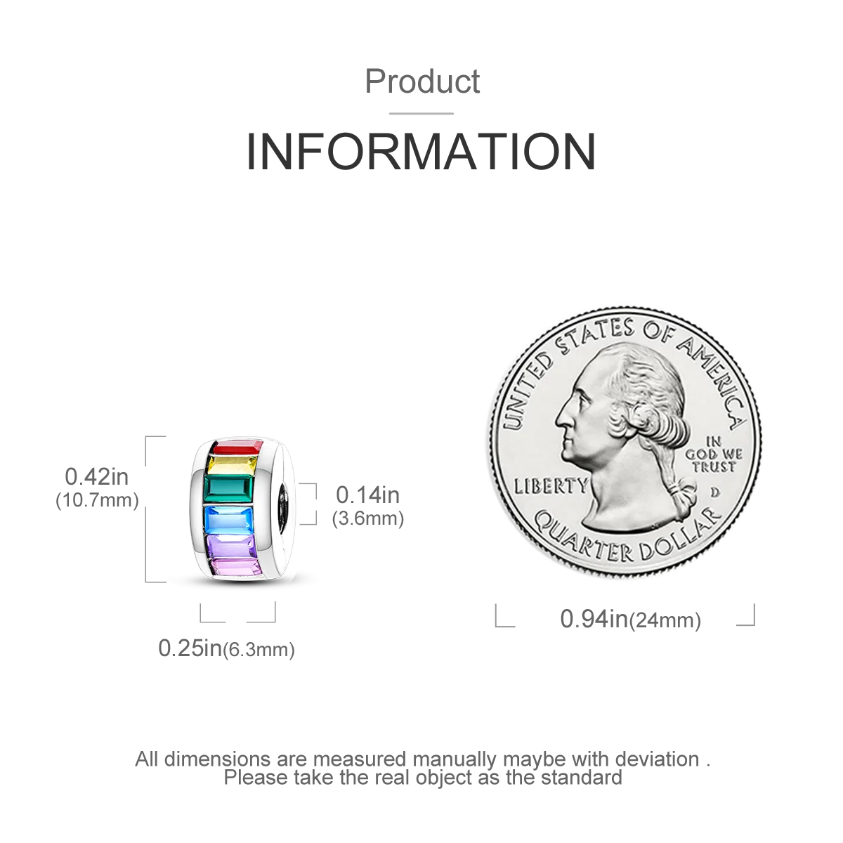 Original 925 Sterling Silver Stopper Bead Clip Charm | Fits Bangle Bracelet DIY Jewelry