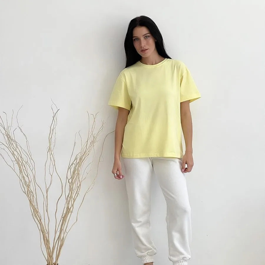 Botvotee 21 Colors Oversized Basic T-Shirts for Women | 100% Cotton Casual Summer Tops | Solid Color Loose Fit Tees