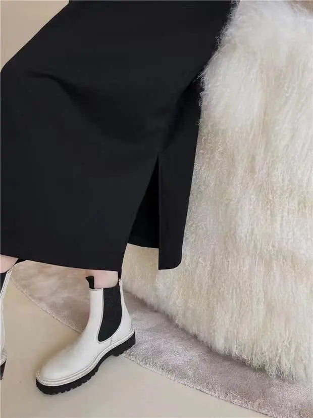 Lazy Person's Winter Sweatshirt Dress ❄️ Loose Casual Home & Outdoor Wear 👗 Personalized Letter Design 🌟
