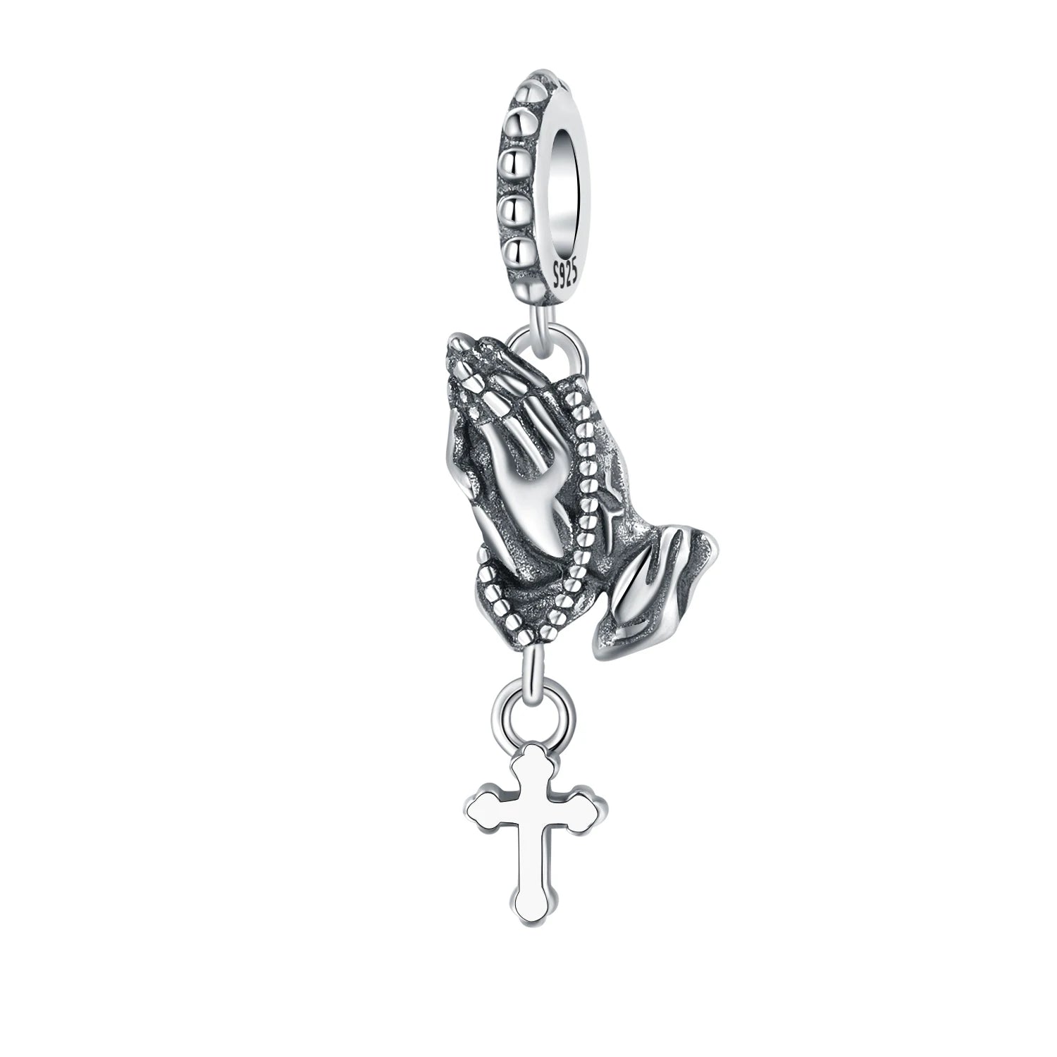 925 Sterling Silver Jesus Religious Symbol Charm Bead | Faith Pendant for Original Bracelet DIY Jewelry Gift