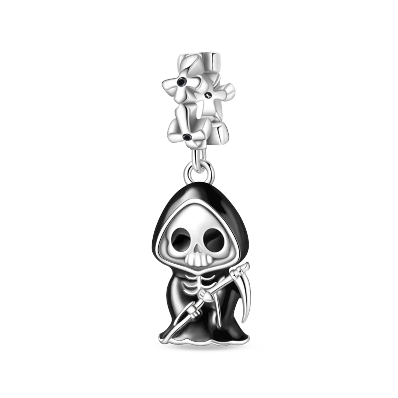 Original 925 Sterling Silver Horror Charms – Nun, Grim Reaper & Poison Apple Pendants for DIY Bracelet