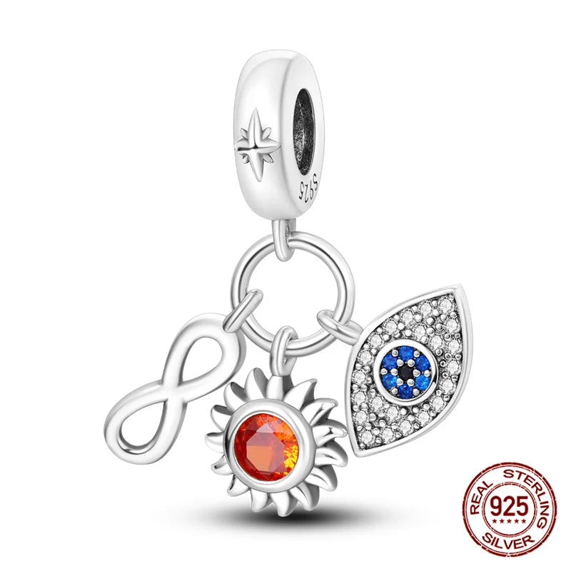 925 Sterling Silver Blue Zircon Evil Eye Charm | Original Devil Eye Series Bead Fits Pandora Bracelet – Women’s DIY Jewelry Gift