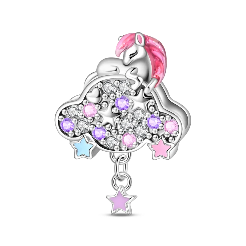 925 Silver Plated Magic Mirror Princess Angel Pink Charm Beads | Fits Original Pan 925 Bracelet | Exquisite DIY Jewelry