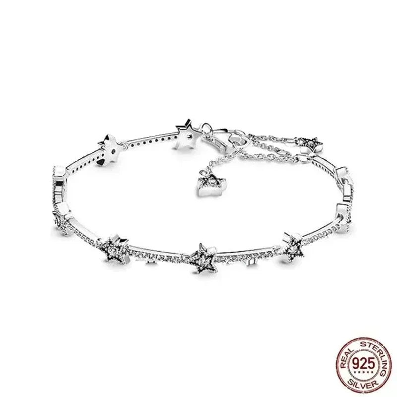 925 Sterling Silver Rose Gold Tennis Bracelet | Sparkling Cubic Zirconia Luxury Crystal Jewelry for Women