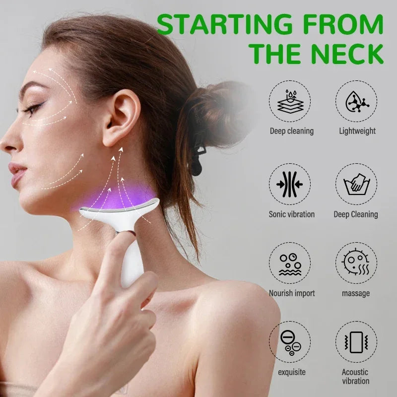 EMS Neck & Face Lifter – LED Photon Therapy Massager for Skin Tightening & Double Chin Removal