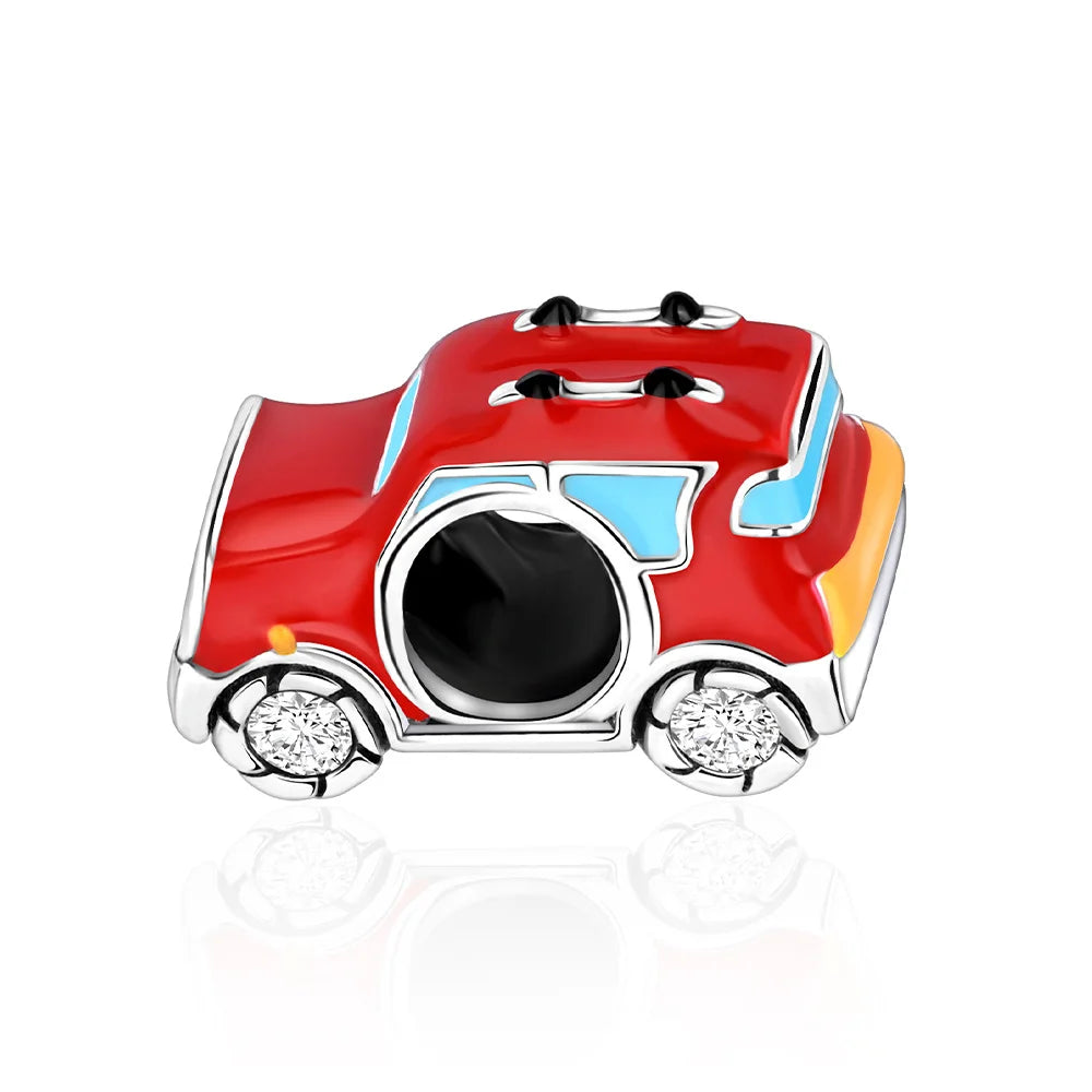 925 Sterling Silver Red Heart Charms | Apple, Rose & Gift Box Beads Fit Original Bracelet Necklace Women Jewelry