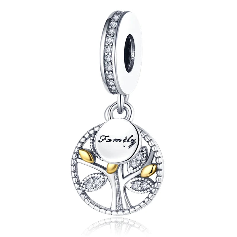 925 Sterling Silver Colorful Charms – Rose, Crown, Rainbow & Heart Dangle Beads Fit Pandora Bracelet & Necklace