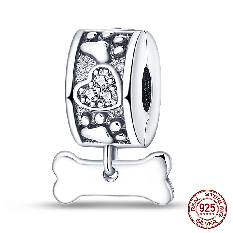 925 Sterling Silver Luminous Butterfly Star Moon Charm Bead | Round Clasp Bead for 3mm DIY Bracelet Jewelry Gift