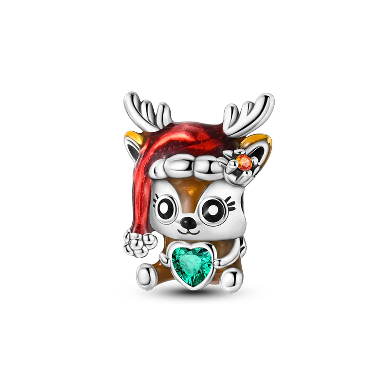 925 Sterling Silver Blue Moon Plane Space Series Glass Beads Clip Charm for Bracelet