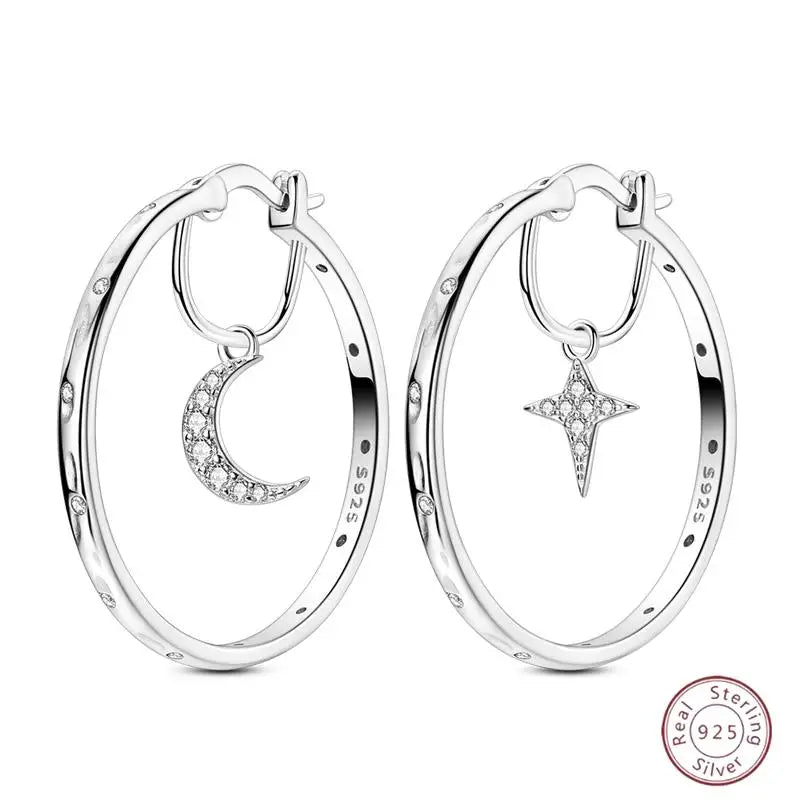 New Original 925 Sterling Silver Sweetheart Bow & Crab Ocean Earrings | Donut Zircon Round Design Women’s Fine Jewelry