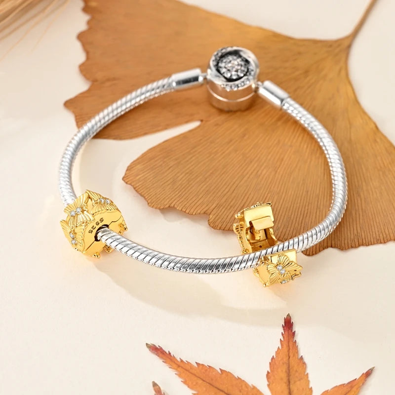 Halloween 925 Sterling Silver Charms | Pumpkin Skeleton Witch Bat Beads for Bracelet DIY Jewelry