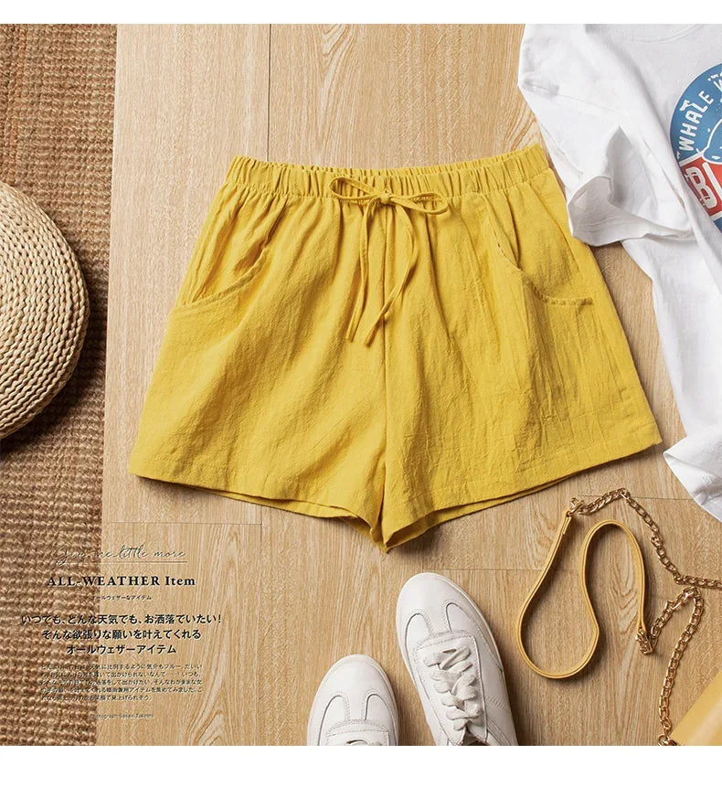 ✨ HELIAR Casual Linen Shorts for Women 🩳 High-Waist Gym & Workout Shorts 👟 Ladies Sport Femme Summer Shorts
