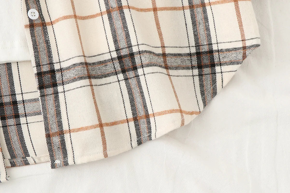 Women’s Plaid Shirt | Spring Autumn Long Sleeve Blouse | Casual Cotton Checkered Top