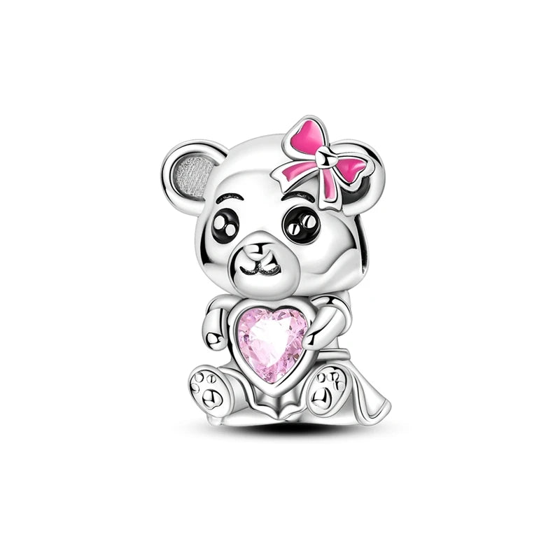 925 Sterling Silver Cute Cat Charm Beads | Paw Print Pendant for Original DIY Bracelets & Women’s Jewelry Gift