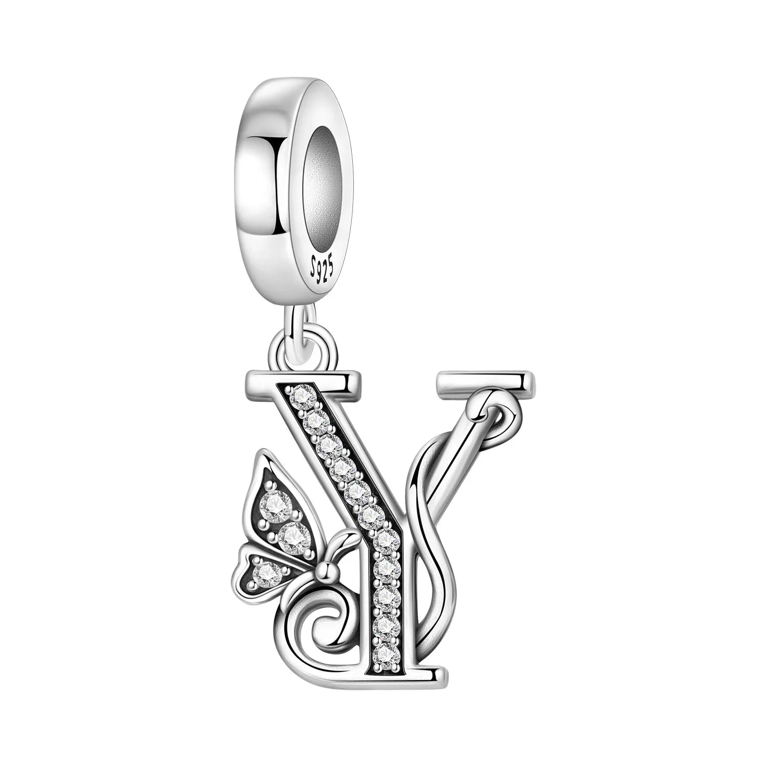 Original S925 Sterling Silver Butterfly & A-Z Letter Beads – DIY Bracelet & Necklace Jewelry