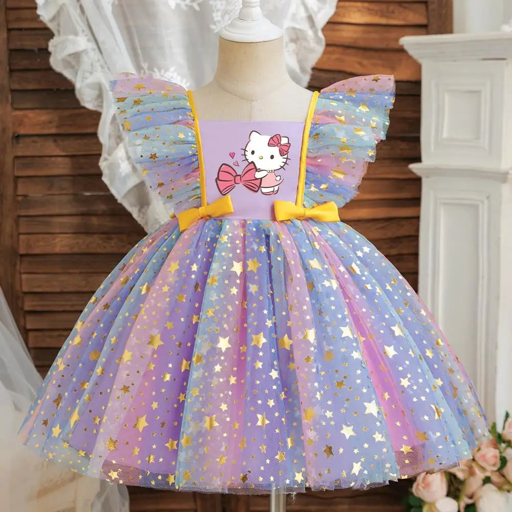 Hello Kitty Baby Princess Dress – Girls Birthday & Christmas Party Sleeveless Tulle Tutu Dress for 1-5Y