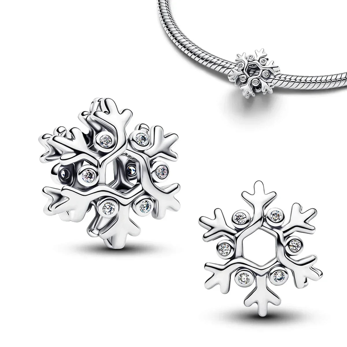 Christmas 925 Sterling Silver Charms | Santa Claus Reindeer Snowman Tree Beads Fit Original Bracelet