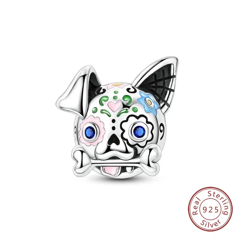 Halloween 925 Sterling Silver Luminous Pumpkin Witch Charm | Skeleton, Mummy & Candy Bead for DIY Bracelet Jewelry Gift