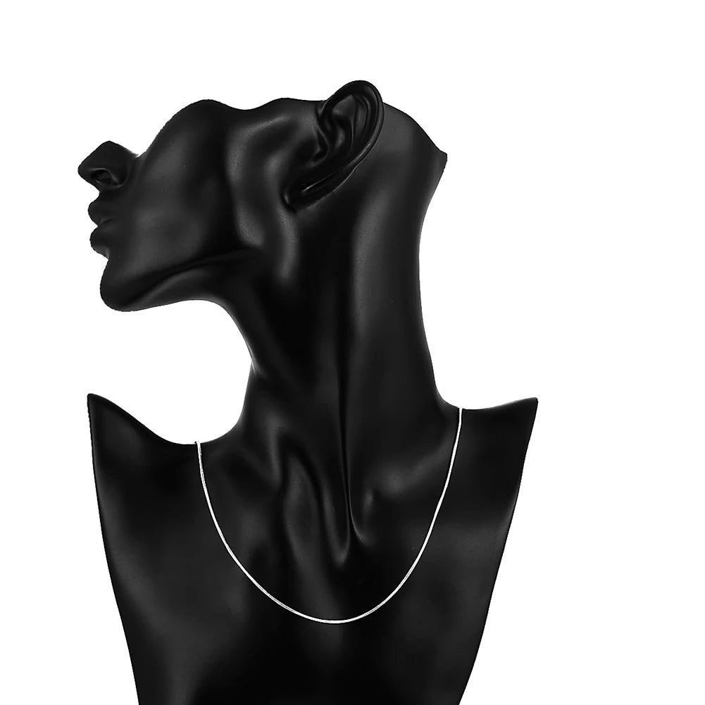 10pcs 925 Sterling Silver 1mm Snake Chain Necklace – Unisex Silver Chains for Men & Women 16-30 Inches Wedding Party Jewelry