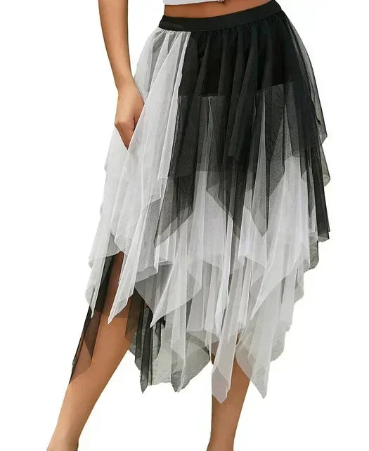 Women’s Summer Tutu Skirt – Harajuku High Waist Tulle Mesh Midi Faldas 👗✨