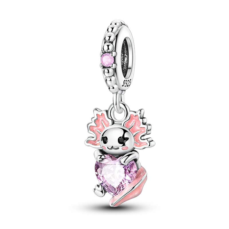 925 Sterling Silver Zircon Bowknot Heart Balloon Charms | Original Pendant Beads Fit Bracelet DIY Fine Jewelry for Women