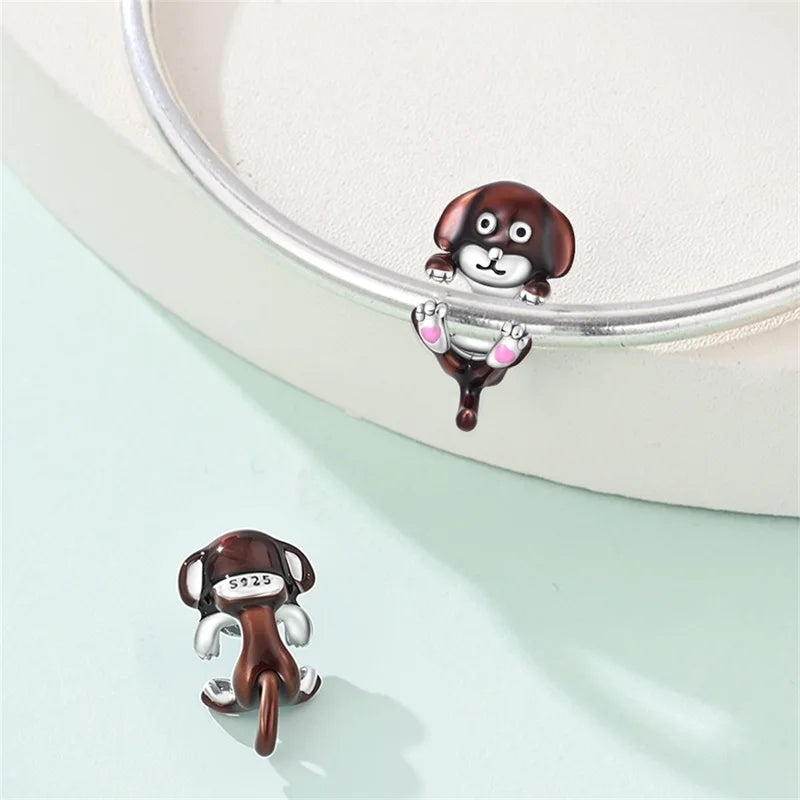 100% 925 Sterling Silver Teddy Bear, Kitten, Puppy & Elephant Luminous Firefly Charms | Sweet Beads Fit Pandora Bracelet Fine Jewelry