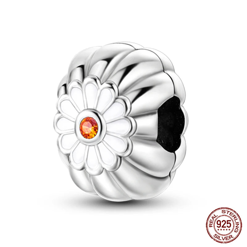 925 Sterling Silver Luminous Butterfly Star Moon Charm Bead | Round Clasp Bead for 3mm DIY Bracelet Jewelry Gift