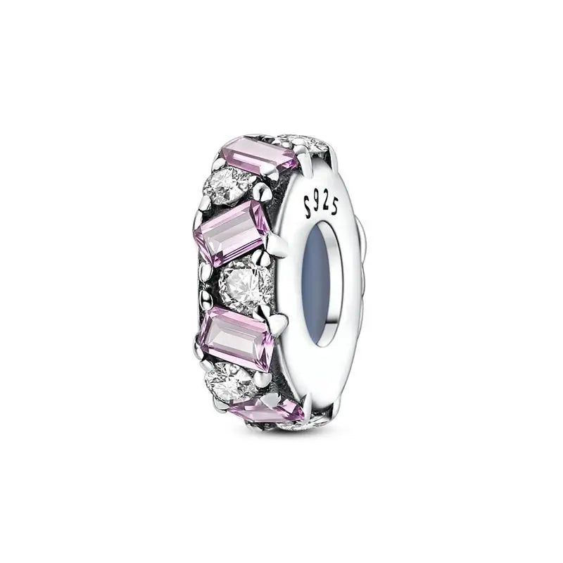 925 Sterling Silver Silicone Spacer Beads & Safety Chain | Clasp Charms Fit Original Pandora 3mm Bracelet – Women’s Jewelry