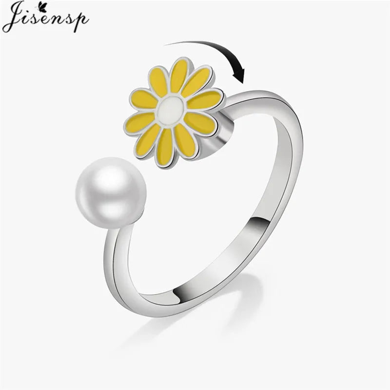 Luxury Fashion Fidget Spinner Ring | Crystal Planet & Butterfly Finger Ring for Women, Anti-Stress Jewelry