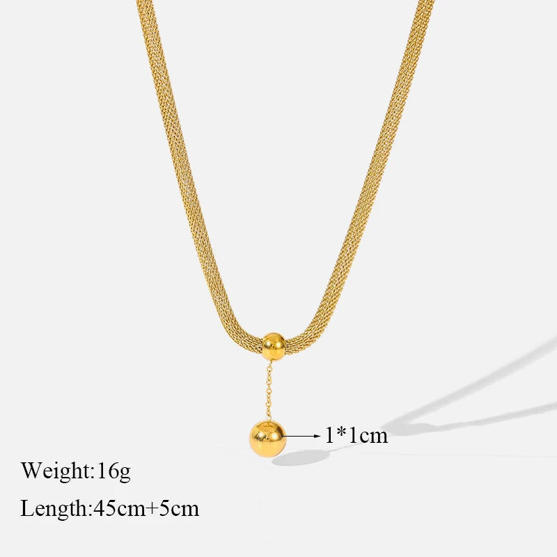 GANEMLY 316L Stainless Steel Water Drop Pendant Necklace – 18K Gold Plated Trendy Women’s Jewelry Gift