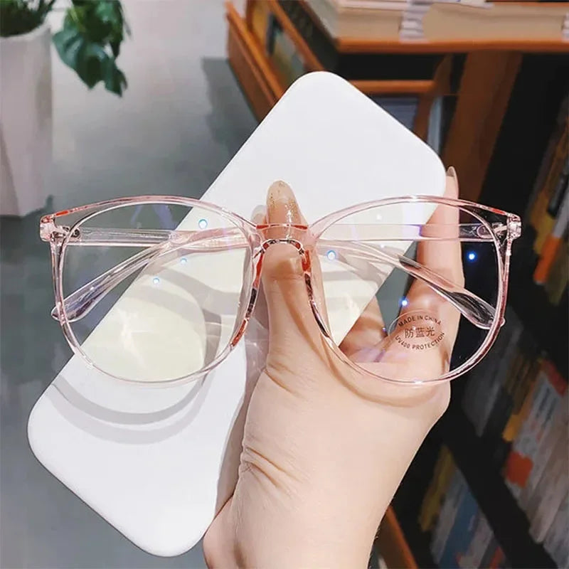 Transparent Anti Blue Light Glasses – Unisex Round Frame Korean Fashion Eyeglasses | Eye Protection Spectacle Eyewear