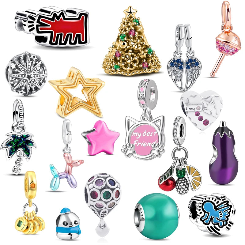 925 Sterling Silver Dopamine Cartoon Beads Charm | Classic Random Blind Bag | Affordable DIY Bracelet Jewelry Gift