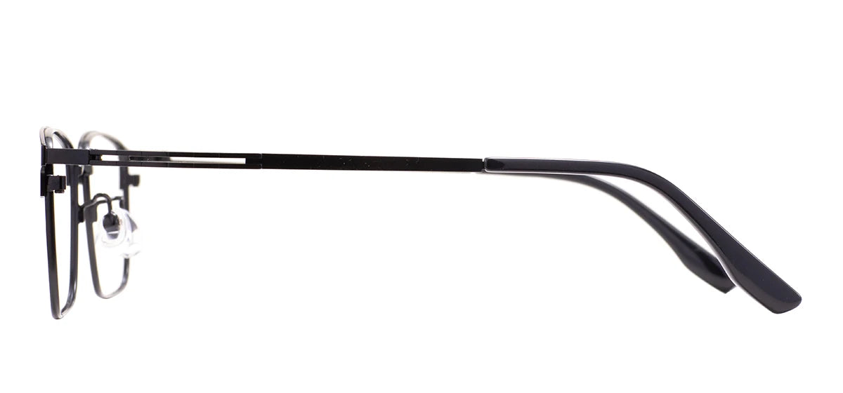 Rectangular Metal Browline Glasses Frame – Comfortable Large Full Rim Business Eyewear for Men