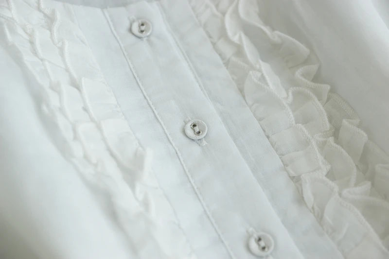 Japanese Style Women’s Long Sleeve Cotton Linen Dress | Wooden Ear Design Loose A-Line Skirt with Waist Belt