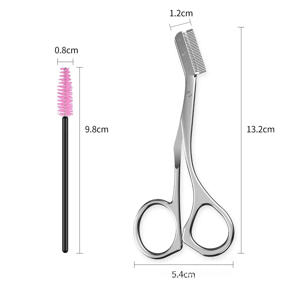 Stainless Steel Eyebrow Trimmer with Comb Brush – Precision Shaver & Hair Removal Makeup Tool