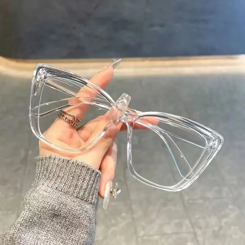 1Pc Classic Fashion Cat Eye Frame Glasses – Non-Prescription Casual Eyewear for Daily Wear, Studying & Reading