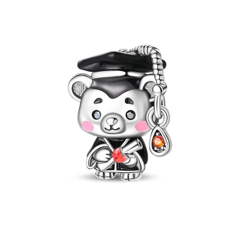 100% 925 Sterling Silver Teddy Bear, Kitten, Puppy & Elephant Luminous Firefly Charms | Sweet Beads Fit Pandora Bracelet Fine Jewelry