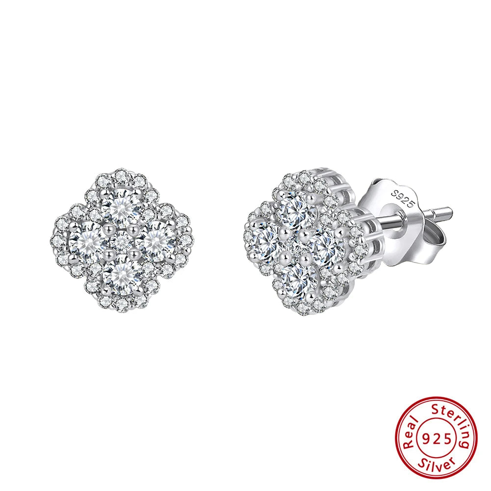 ORSA JEWELS 925 Sterling Silver Four-Leaf Clover Pendant Necklace with Premium Zirconia