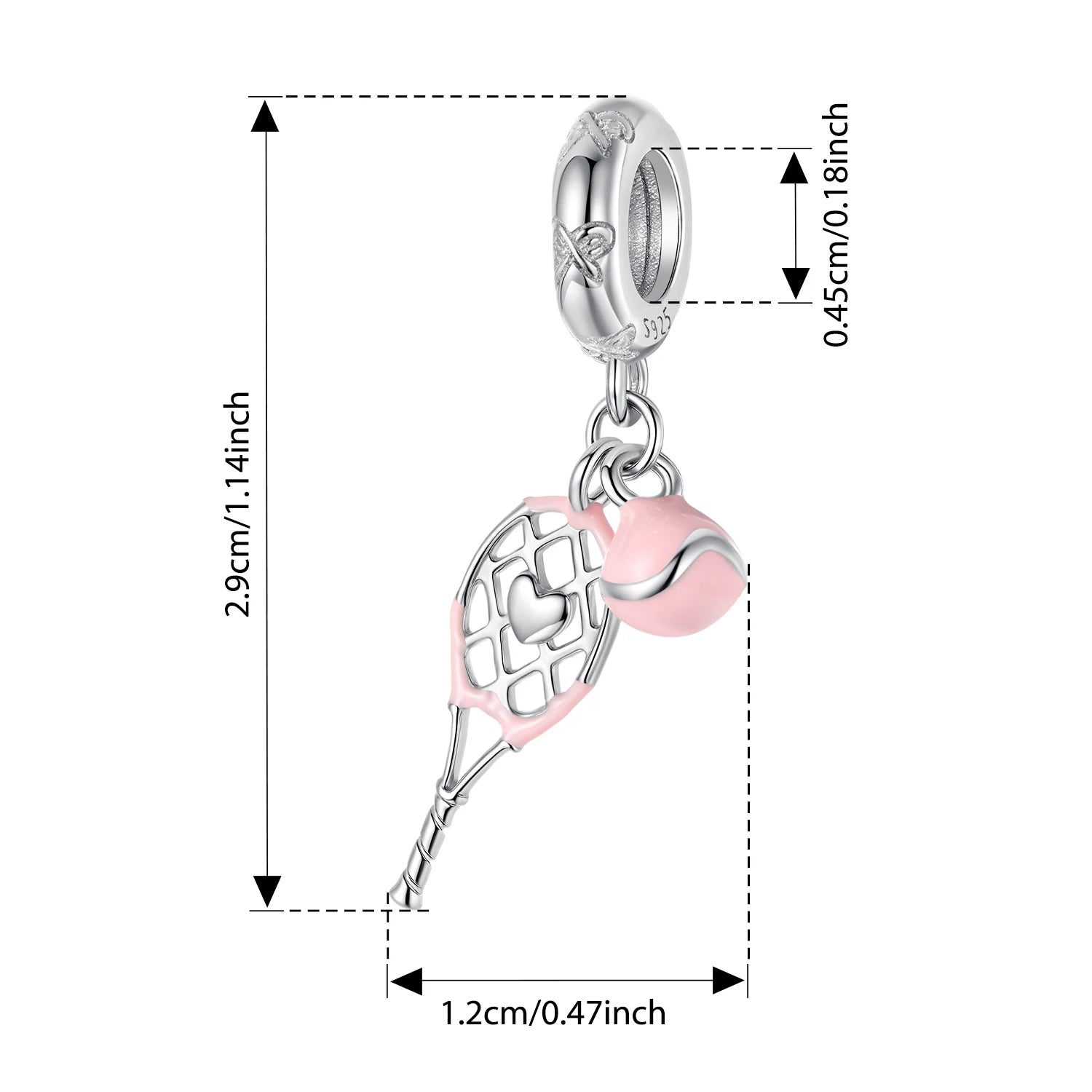 BISAER 925 Sterling Silver Ball Series Charms – Football, Volleyball, Tennis & Basketball Beads Fit Pandora Bracelet DIY Jewelry