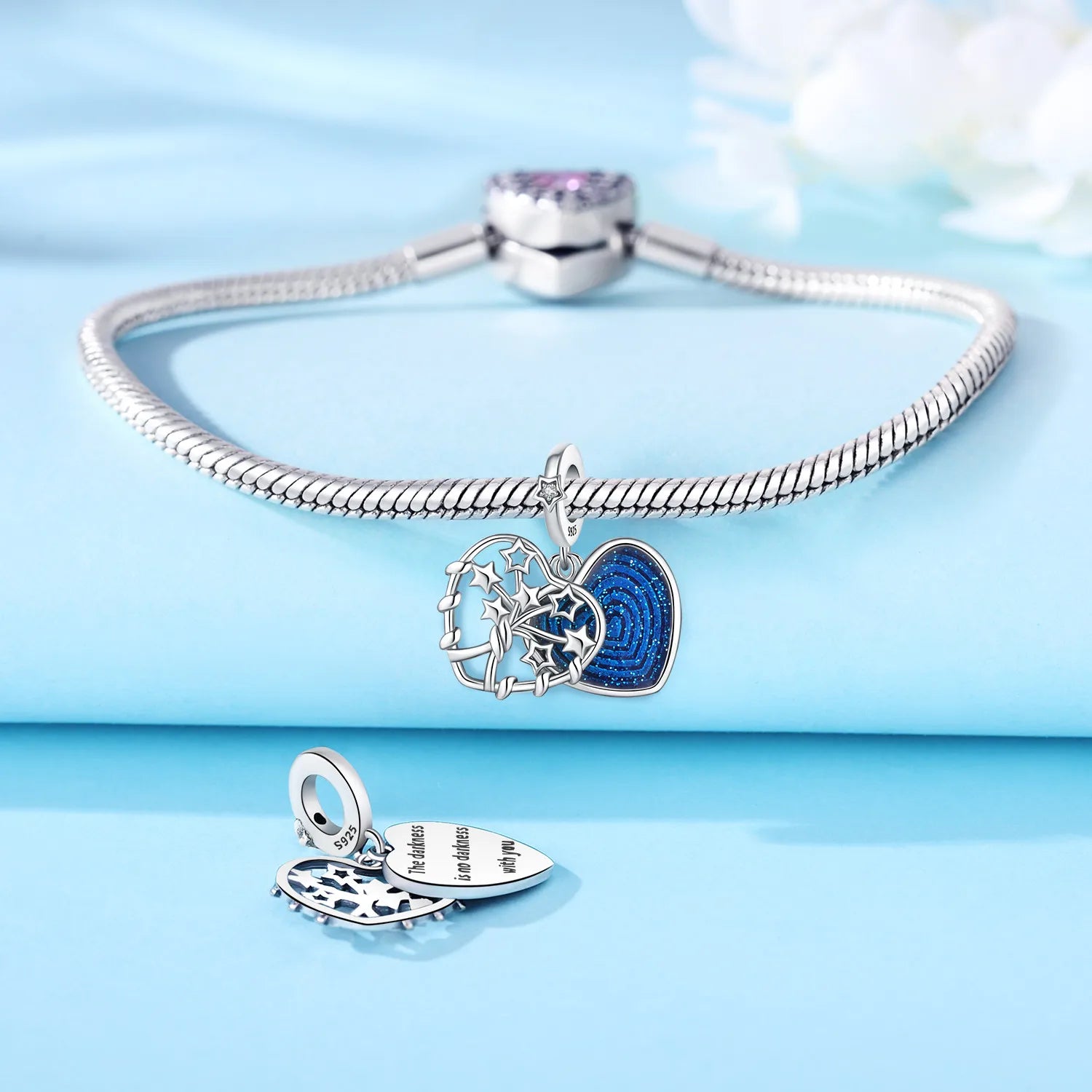 925 Sterling Silver Lovers Charms | Star Moon Sun & Magic Tarot Card Pendant for Bracelet Necklace DIY Jewelry Gift