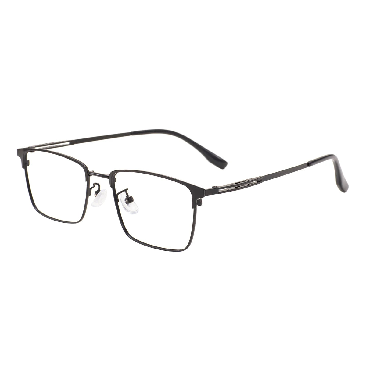 Rectangular Metal Browline Glasses Frame – Comfortable Large Full Rim Business Eyewear for Men