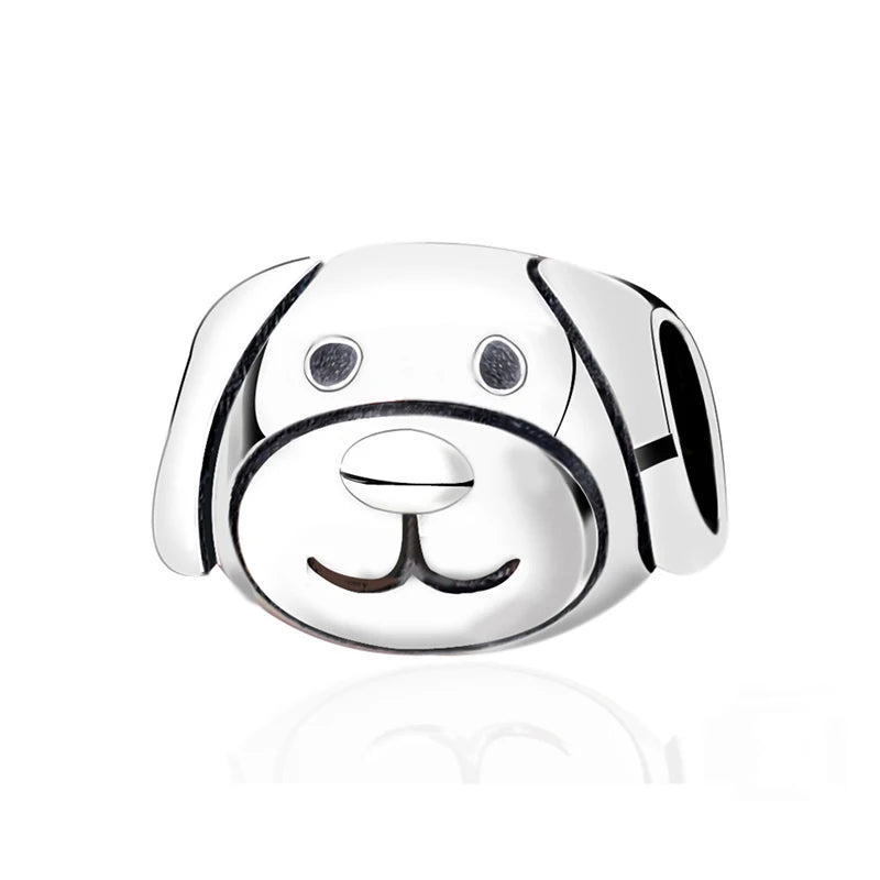 Original Sterling Silver Pet Paw Charm | Love Dog Cat Print Beads for Pandora Bracelets & DIY Jewelry